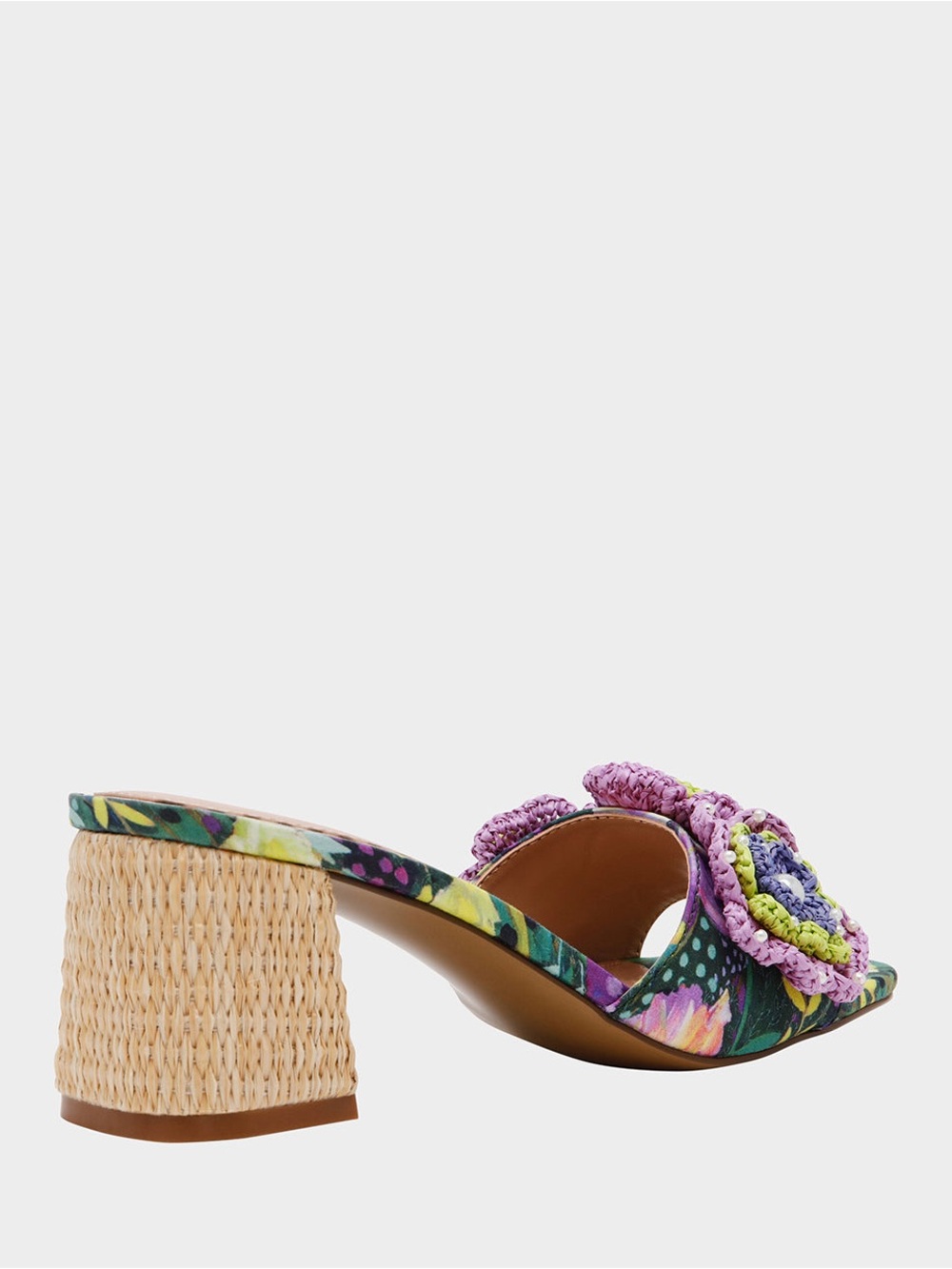 Betsey Johnson Deitrich Bright Multicolor Block Heel Mule Sandals - Picture 4 of 16